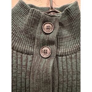 Monrow Button Front Mock Neck Cardigan Coastal Grandma, Green, Large